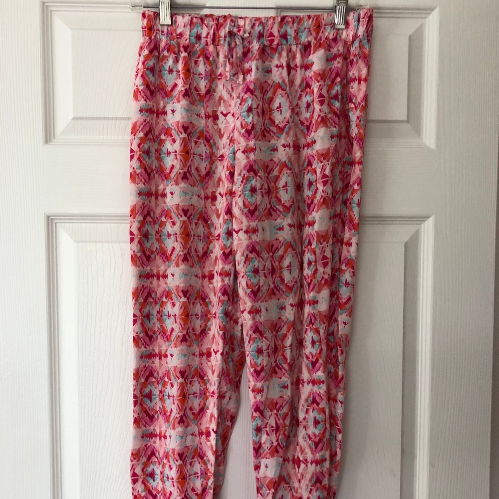 Geometric pink cotton pants